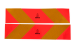 Nálepky, reflexné nálepky, krátke HERMON, označenia pre ťažké vozidlá, 565x132mm, ľavé+pravé