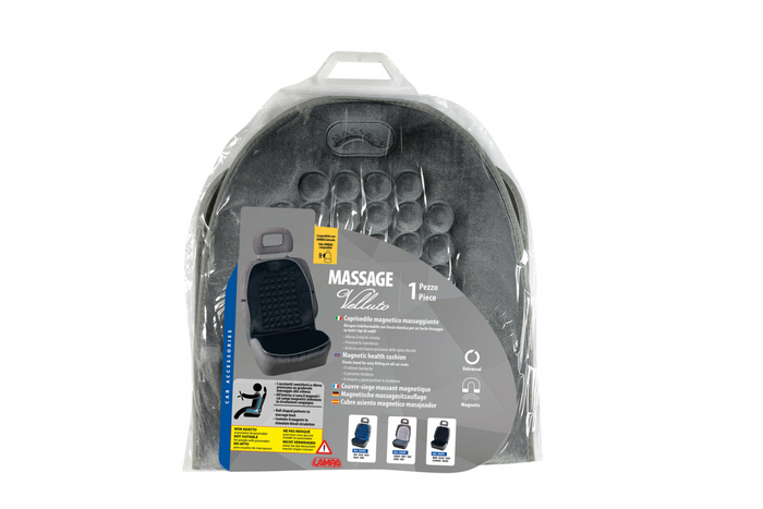 Autosedačka LAMPA Magnetic-Velour Cushion, sivá, masážny efekt