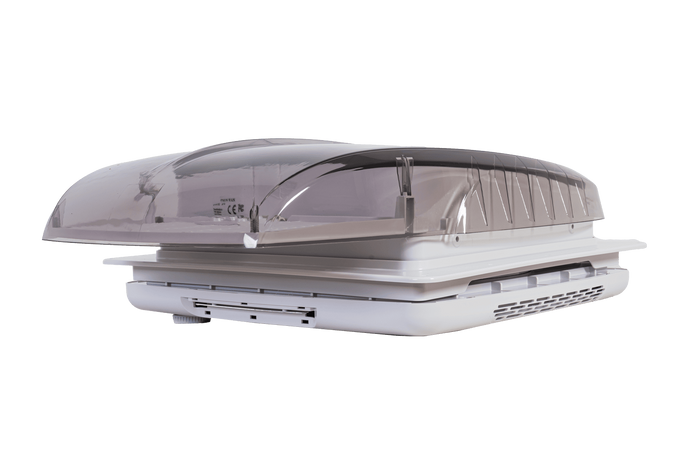 Automatický strešný ventilátor PUNDMANN PLUS FAN pre karavany s osvetlením, roleta 400×400 mm