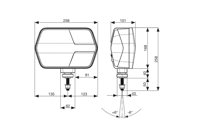 ASPÖCK LuxLED II LED svetlomety 7 funkcií 6-pinové DEUTSCH DT06-6S ľavé+pravé
