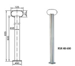 Pevná podpera WINTERHOFF RSR48-600 pre plošinový príves s nosnosťou 150 kg 48 mm 600 mm