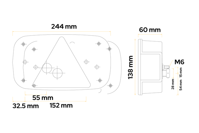 Zadné svetlo ASPÖCK Multipoint III bajonetové 5-pinové 6 funkcií pravé