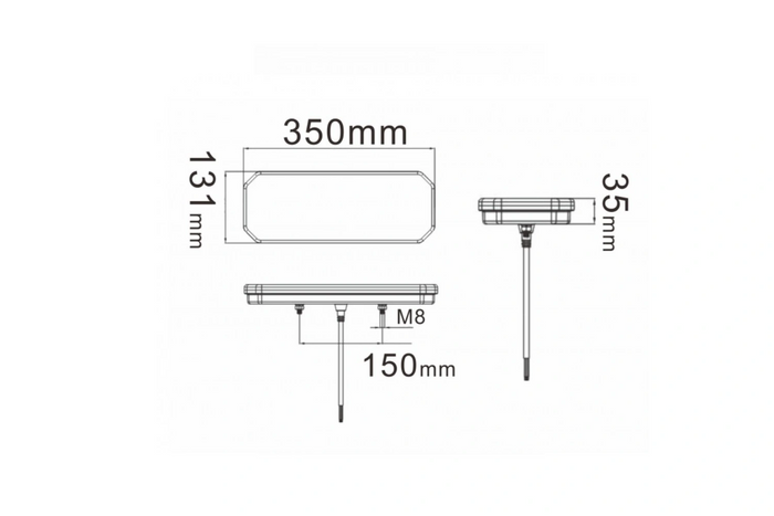 Zadné svetlá TruckLED L1949+L1950 LED kábel 0,45 m 6 funkcií ľavý+pravý
