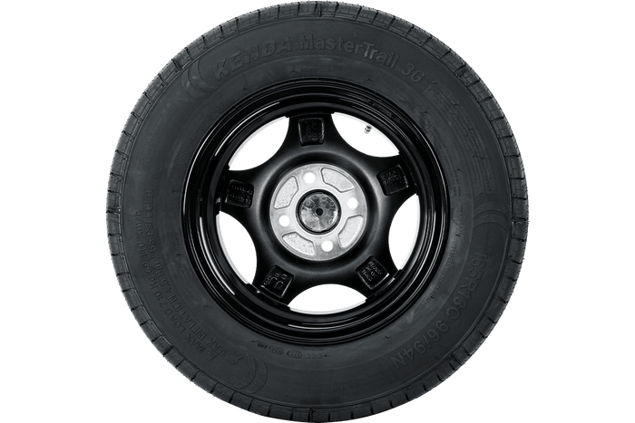 Vystužené koleso na príves PNEUMATIKY KENDA 165/80 R13C 96/94N ALU RÁFEK STARCO leštený 5Jx13"H2 4X100 ET:30