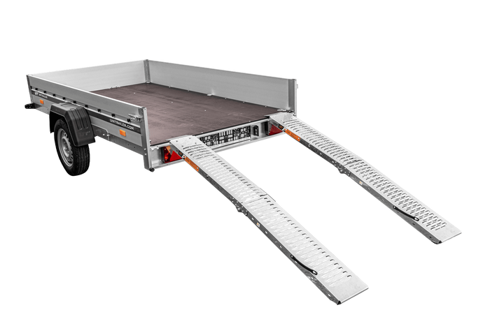 UNITRAILER ALR004B skladacie rampy oceľové nájazdové rampy pre prívesy 190 cm 400 kg sada 2 kusov