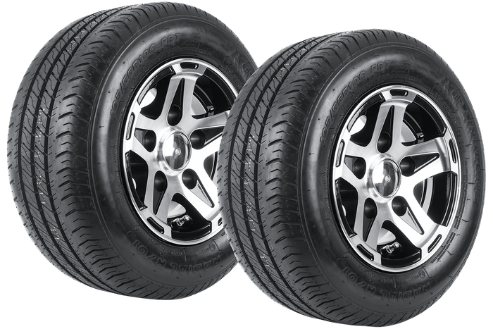Sada dvoch zosilnených kolies na príves LINGLONG TYRE 195/55 R10C 98/96N ALU UNITRAILER RÁF 6Jx10" 5x112 ET:-4