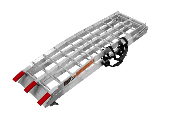 Skladacie hliníkové rampy UNITRAILER ALR002 pre prívesy 221 cm 680 kg s popruhom, sada 2 kusov