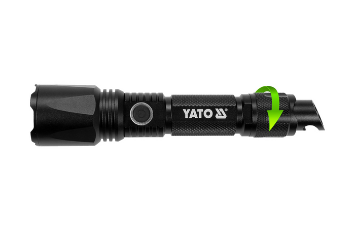 Multifunkčné LED svietidlo YATO YT-08559 s výkonom 900 lm, powerbankou, otváračom fliaš a núdzovým kladivom.