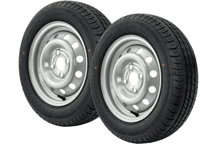 Sada dvoch kolies na prívesy UNITRAILER / TEMARED / TANATECH / MARTZ LINGLONG PNEU 155/70 R13 75N UNITRAILER RIMS 4Jx13" 4x100 ET:30